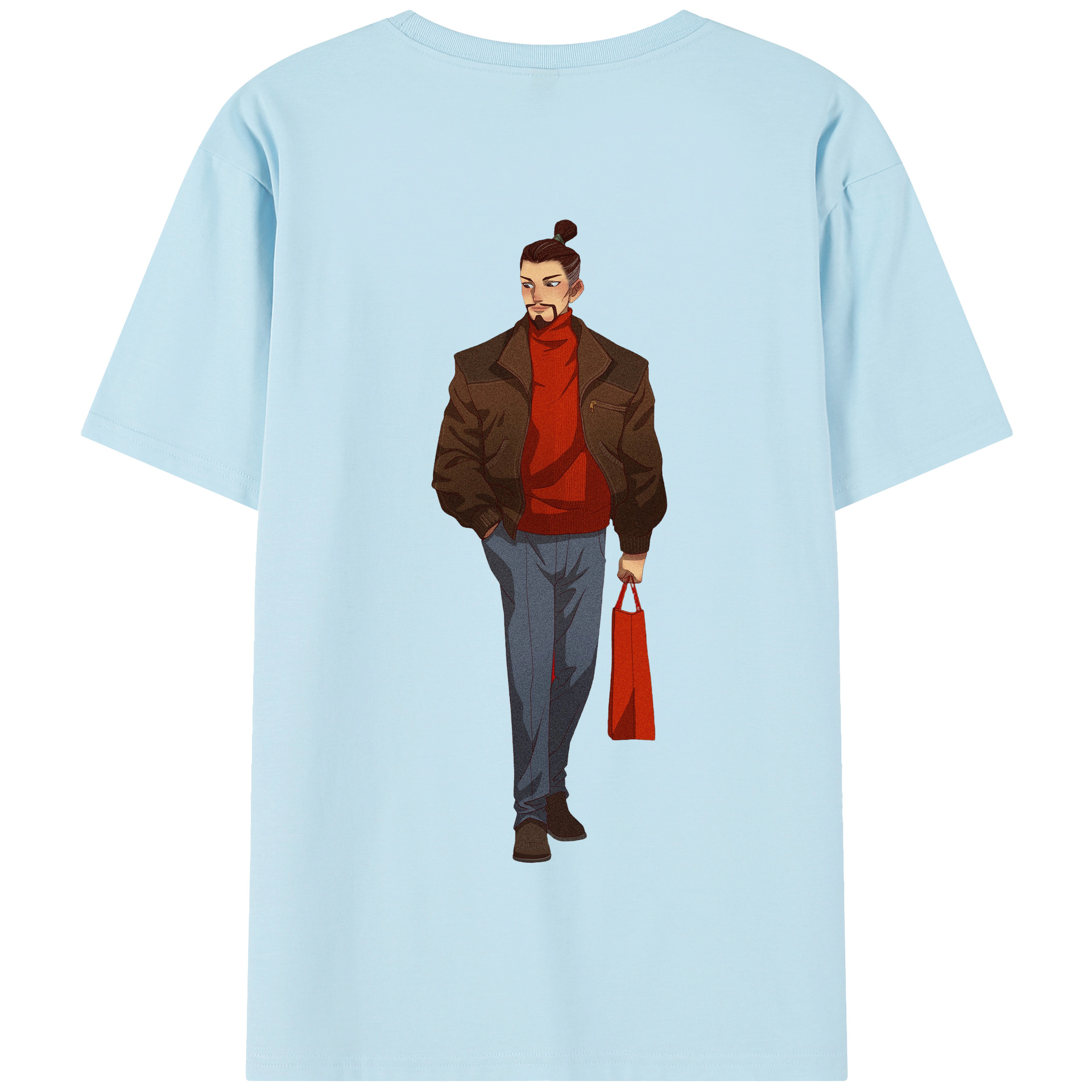 （画像用） Ne Zha 2 ナタ 魔童の大暴れ 綿100％半袖Tシャツ（背面プリント）